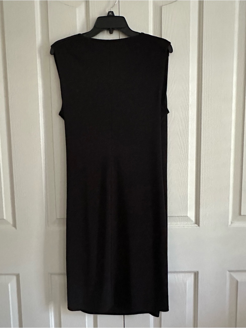 Anne Klein Black Sleeveless Surplice V-Neck Ruched Side Midi Dress Size XL - Picture 6 of 13
